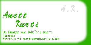 anett kurti business card